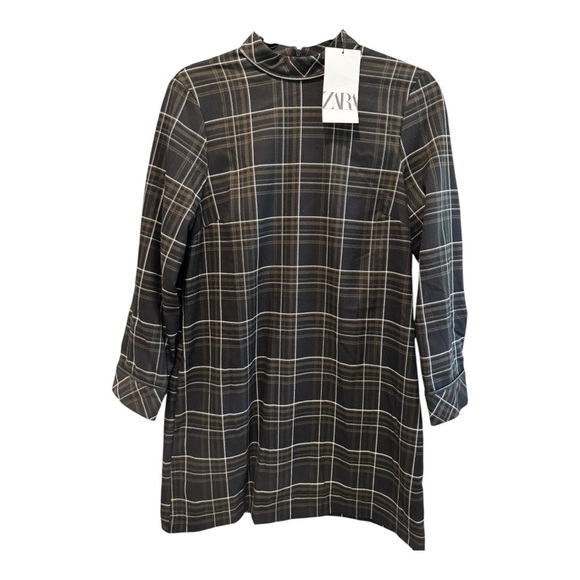 🖤 ZARA Plaid Mini Dress | Size M | New With Tags - Picture 2 of 8